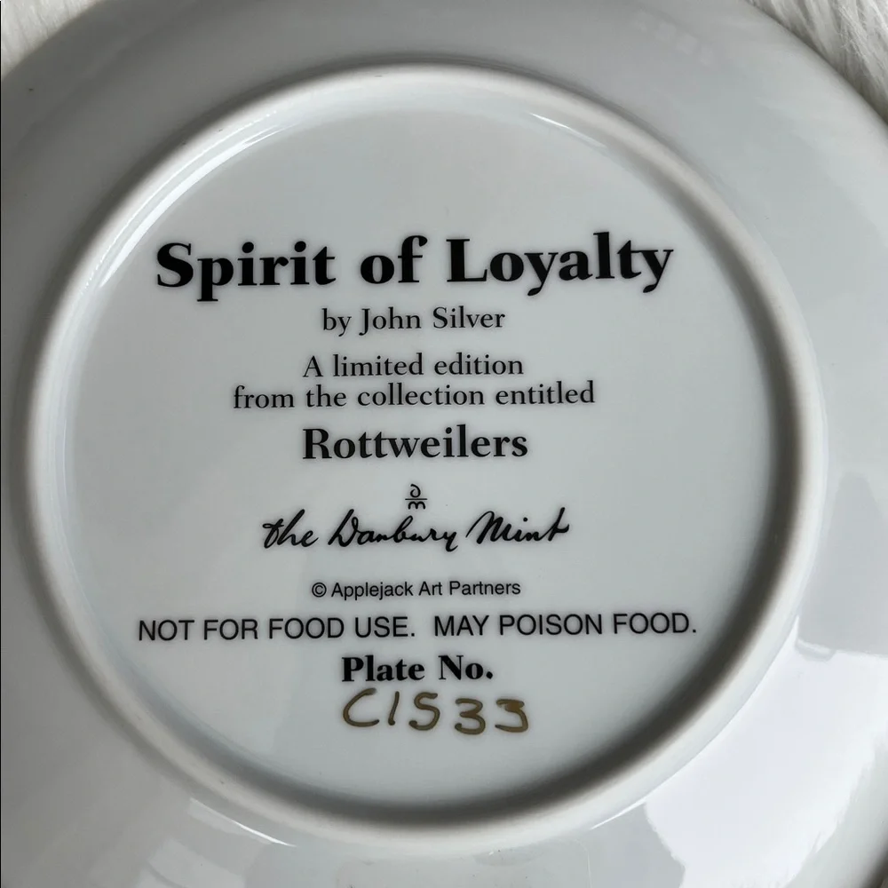 Danbury Mint Rottweiler Plate Decorative Limited Edition - Picture 3 of 8